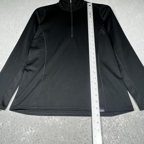Patagonia 1/4 Zip Capilene Base Layer Pullover Jacket Midweight Women Small Blck - Picture 7 of 13